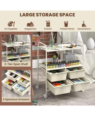 4 Drawers Shelves Rolling Storage Cart Rack