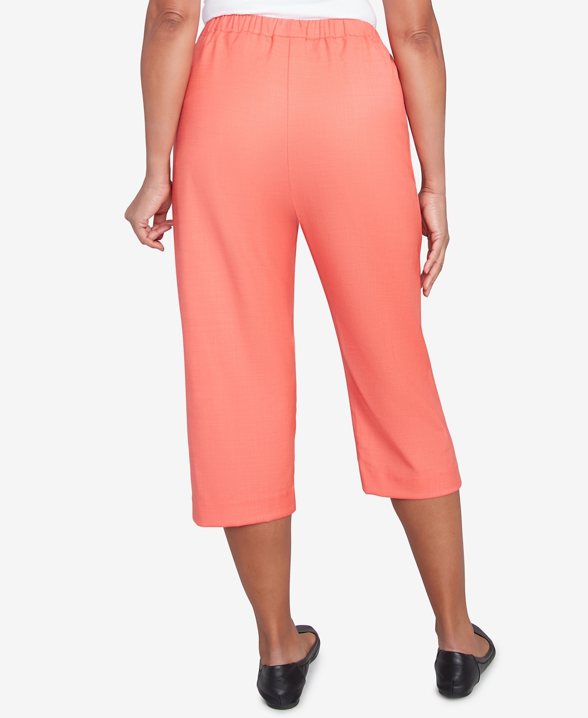 Alfred Dunner Women's Catalina Island Classic Balanced Side Pocket Short Length Pants In Tangerine