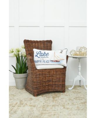 12" x 24" Lake Is My Happy Place Embellished Throw Pillow