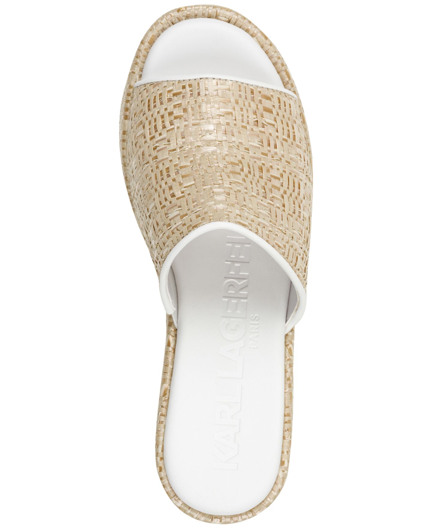 Женские сандалии KARL LAGERFELD PARIS Calvina Slide Wedge, цвет: Натуральный / Яркий белый — фото 4