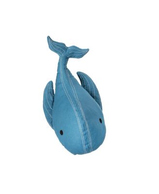 Whale Shaped Applique and Embelishe Accent Pillow, 7.87" x 15.7"