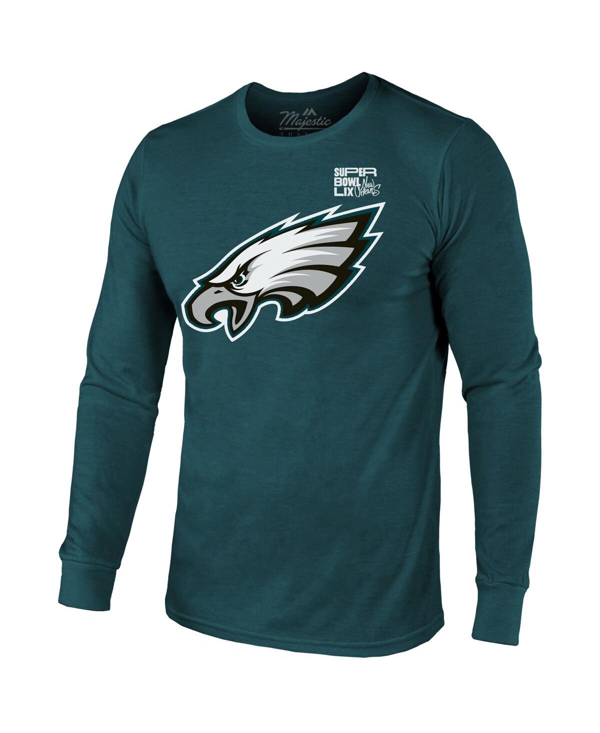 Majestic Men's Saquon Barkley Midnight Green Philadelphia Eagles Super Bowl Lix Player Name Number Tri-blend In Midnight Green