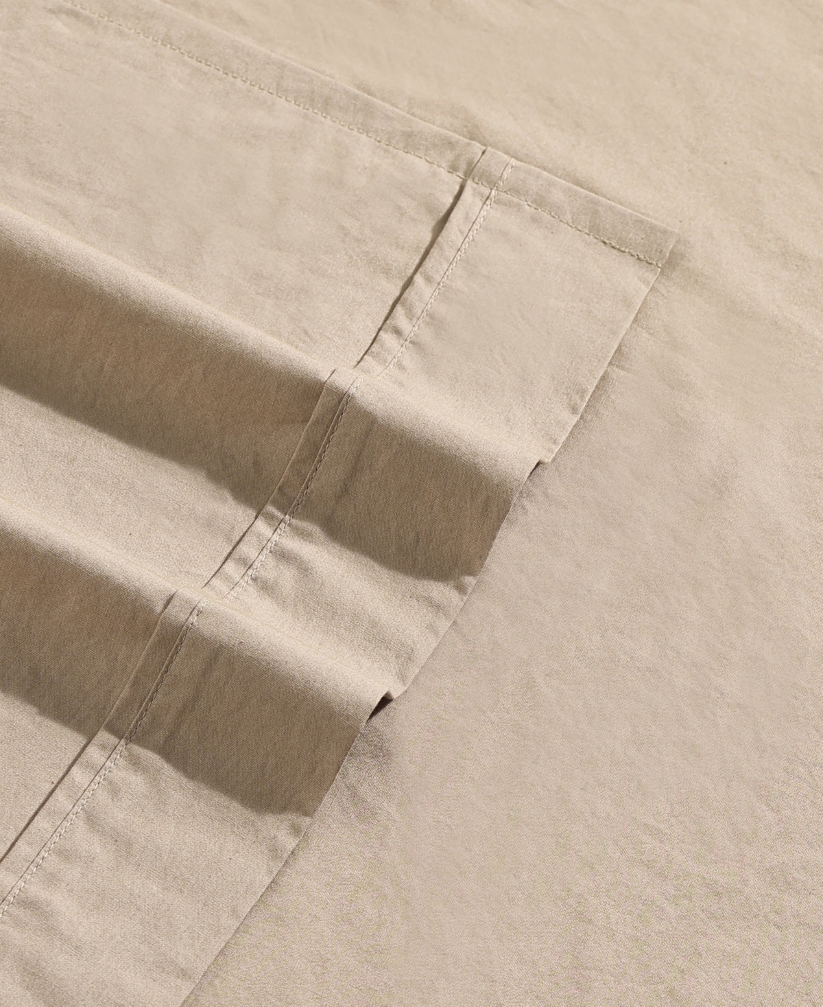 Calvin Klein Washed 200-thread Count Cotton 3-pc. Sheet Set, Twin In Camel Brown
