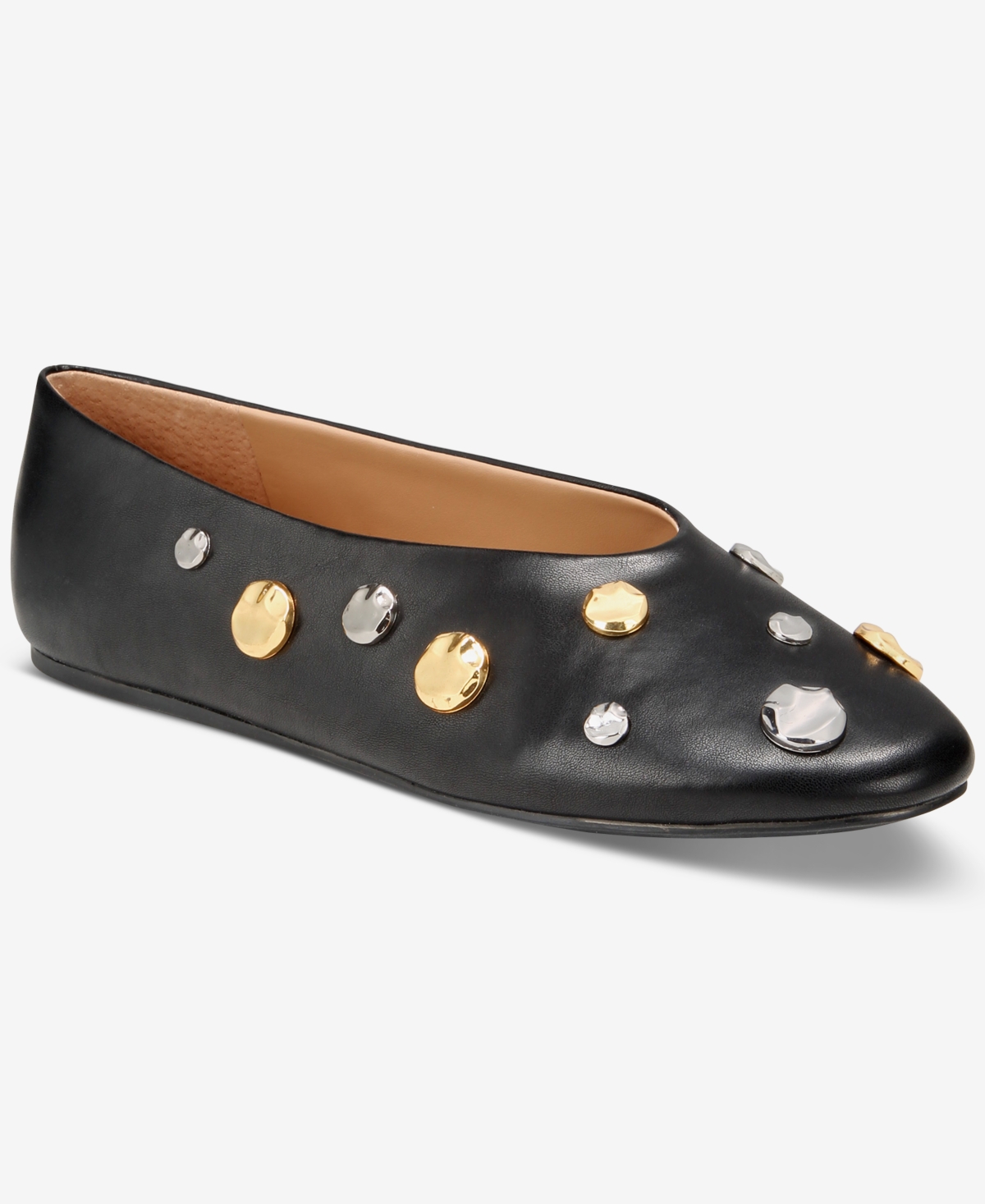 Inc International Concepts Women's Rachany Hardware Flats, Exclusively At Macy's In Black Smooth