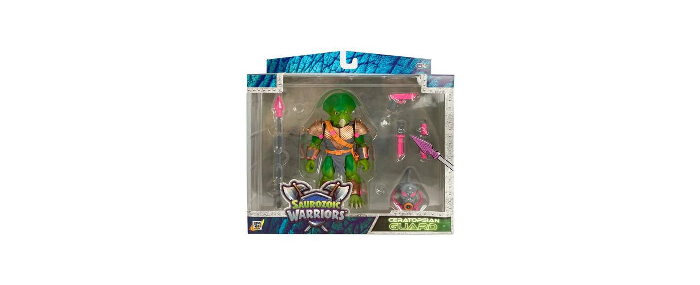 Подвижная фигурка Saurozoic Warriors Dinosaur Ceratopsian Guard, 6 дюймов, от 8 лет, цвет: Open Miscellaneous — фото 2