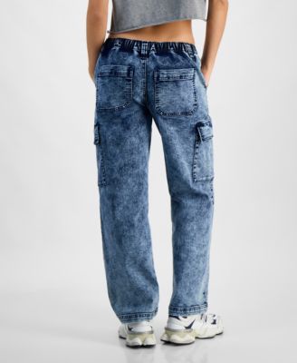 Juniors' Wide-Leg Cargo Skater Jeans