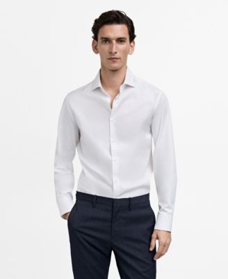 MANGO - Men's 100% Cotton EU Slim-Fit Dress Shirt