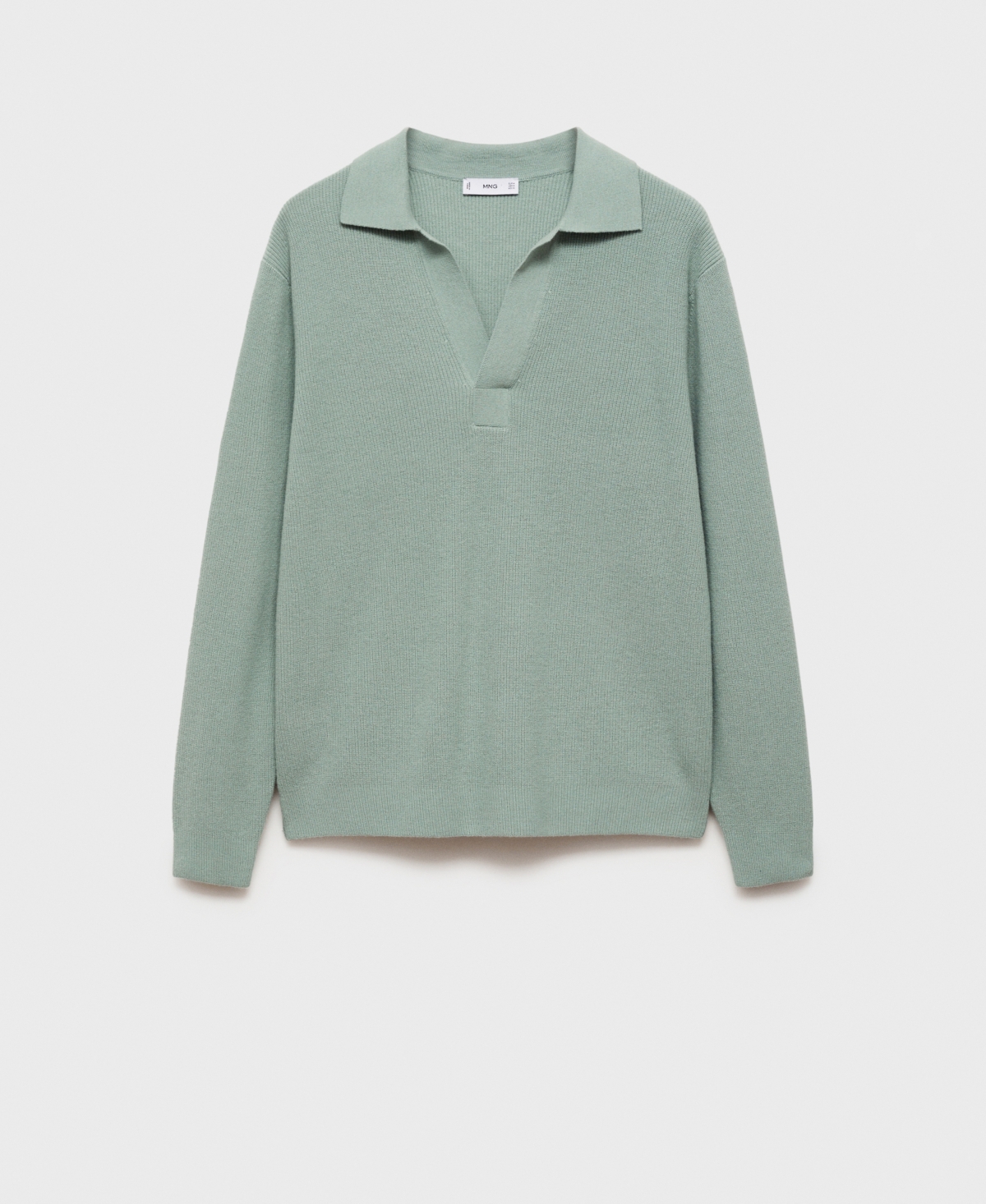 Mango Men's Slim-fit Knit Wool-blend Polo Sweater In Aqua Green