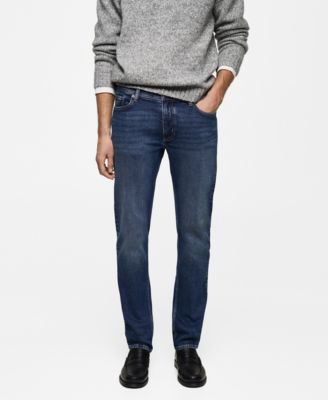 MANGO - Men's EU Slim-Fit White Jan Jeans