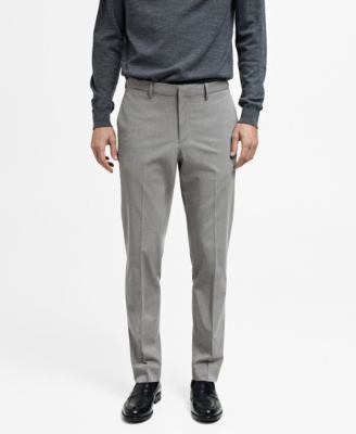 MANGO - Men's Stretch Fabric EU Super Slim-Fit Suit Pants