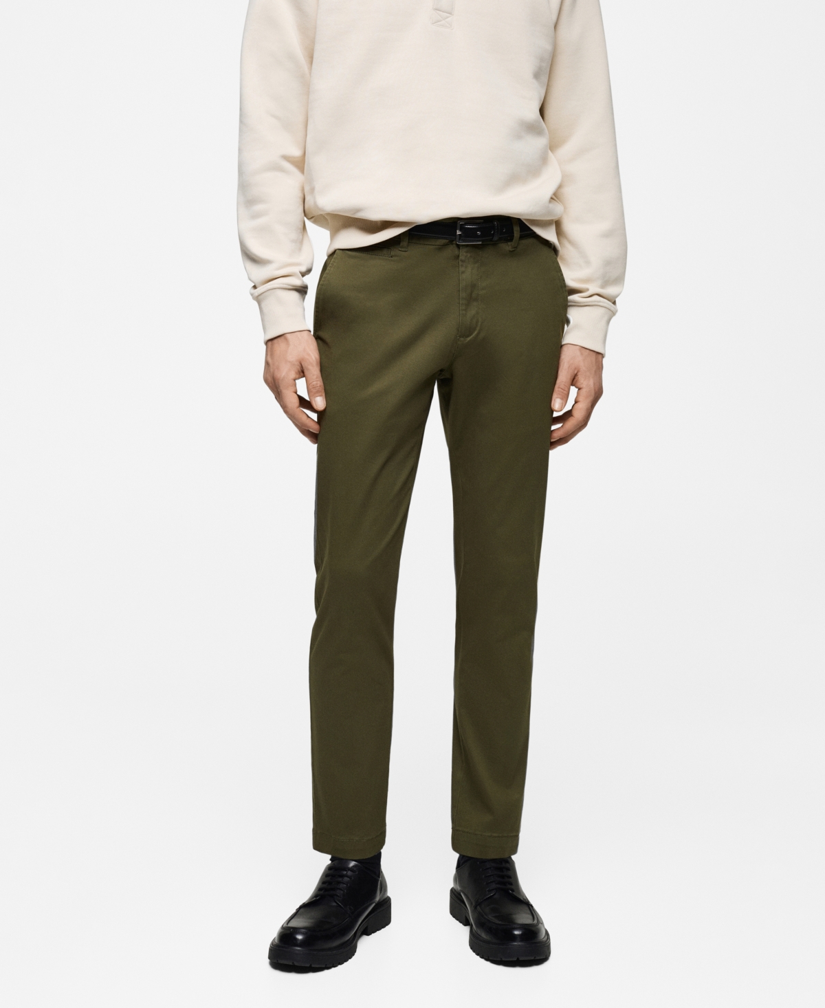 Mango Men's Slim-fit Tapered Crop Chino Pants In Khaki
