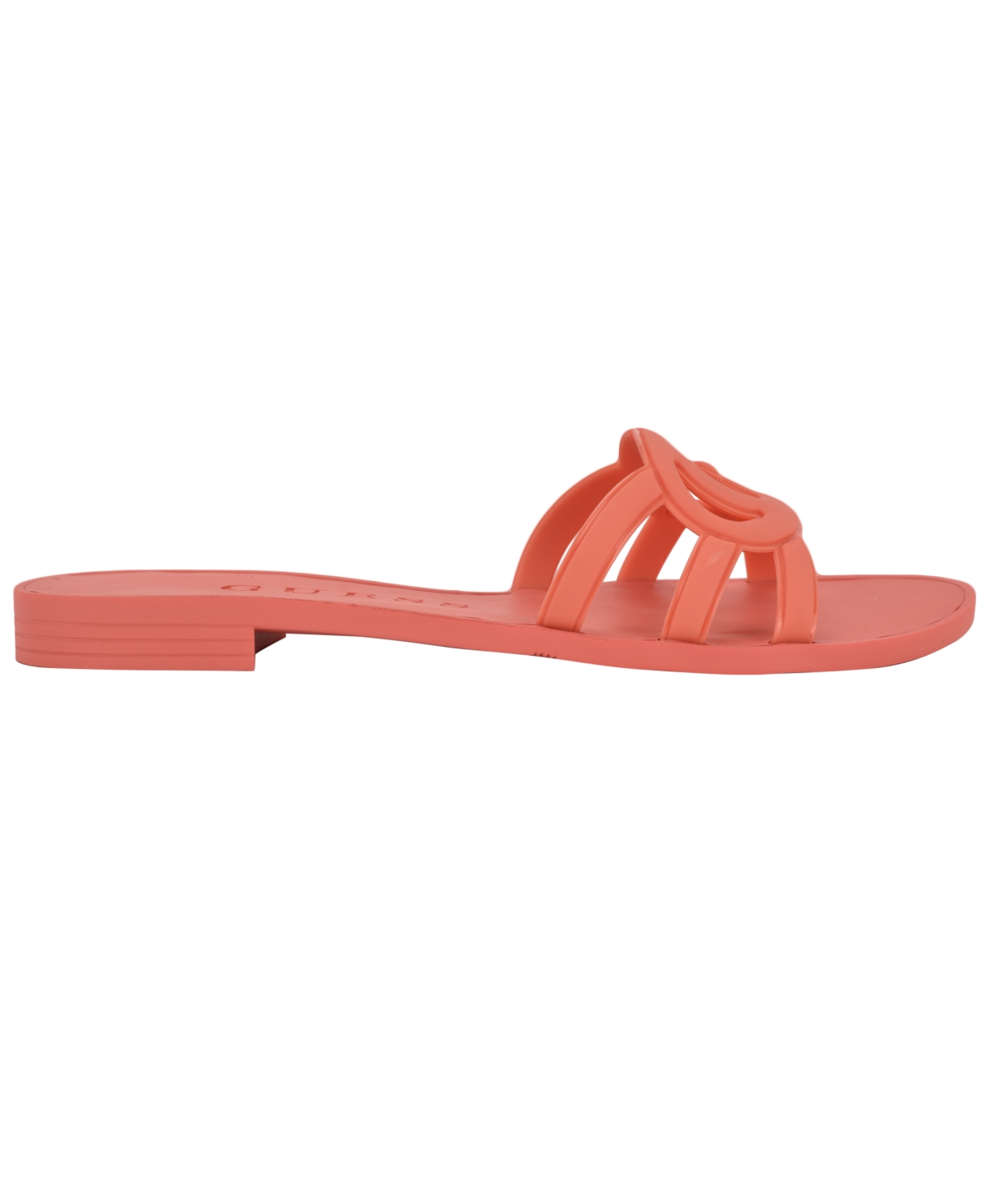 Guess Women's Elyho Logo Cutout Flat Jelly Sandals In Coral
