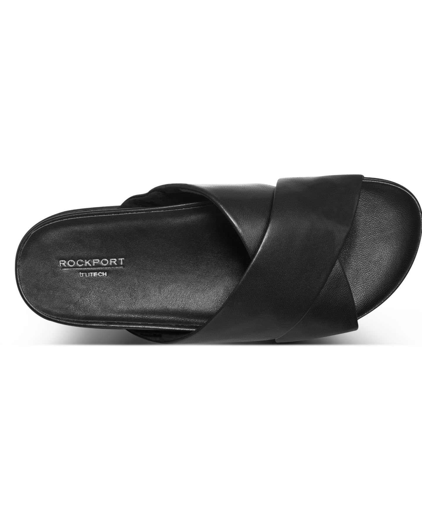 Женские сандалии Rockport Leia Crisscross Flat Footbed, цвет: Чёрный кожаный — фото 4