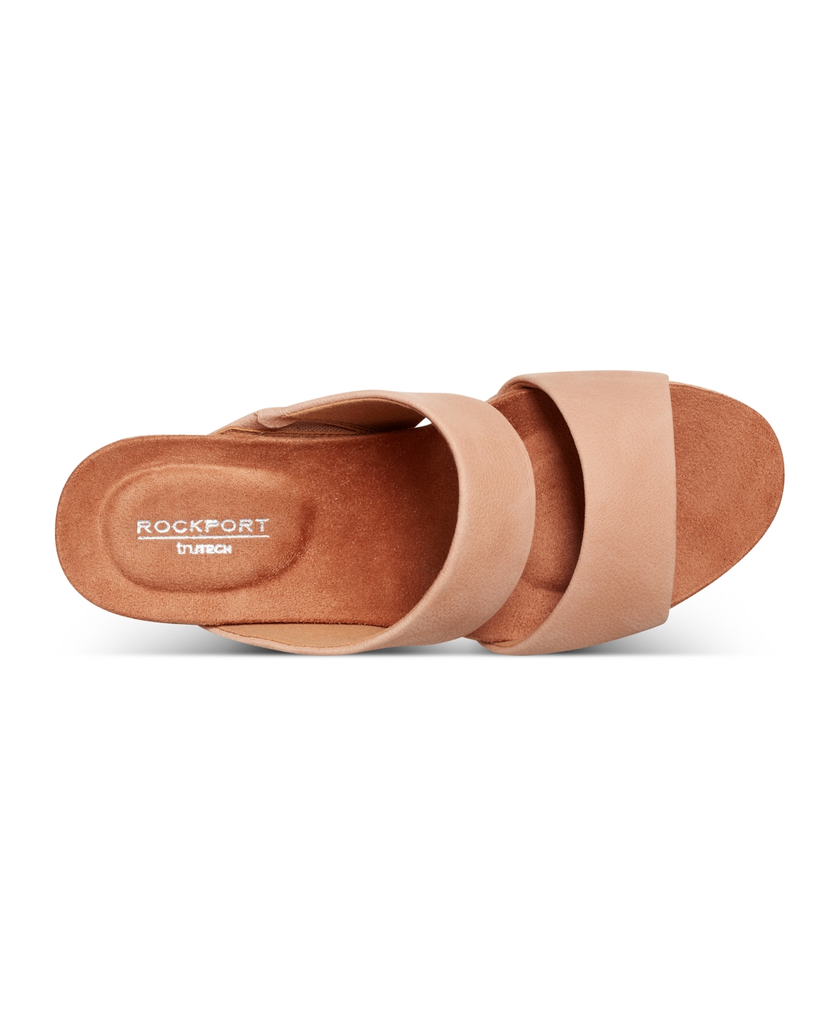 Shop Rockport Women's Briah Ii Slide Slip-on Wedge Sandals In Beige Leather