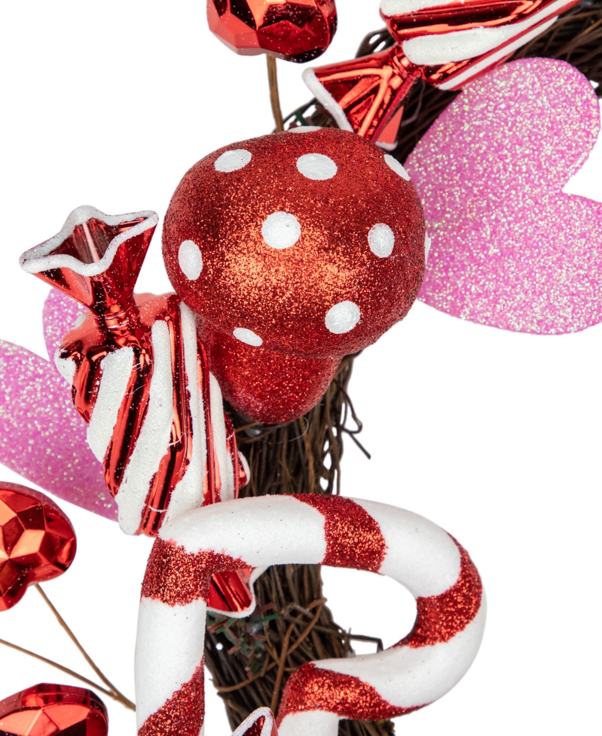 Candies and Hearts Valentine's Day Wreath Unlit, 16"