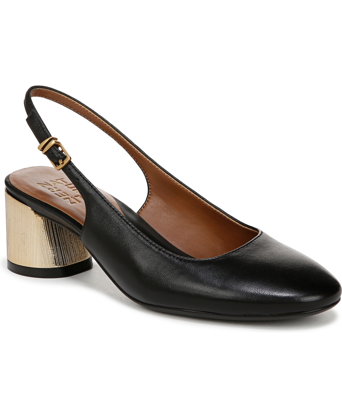 Naturalizer Women's Lane Closed Round Toe Slingback Pumps In Black Leather
