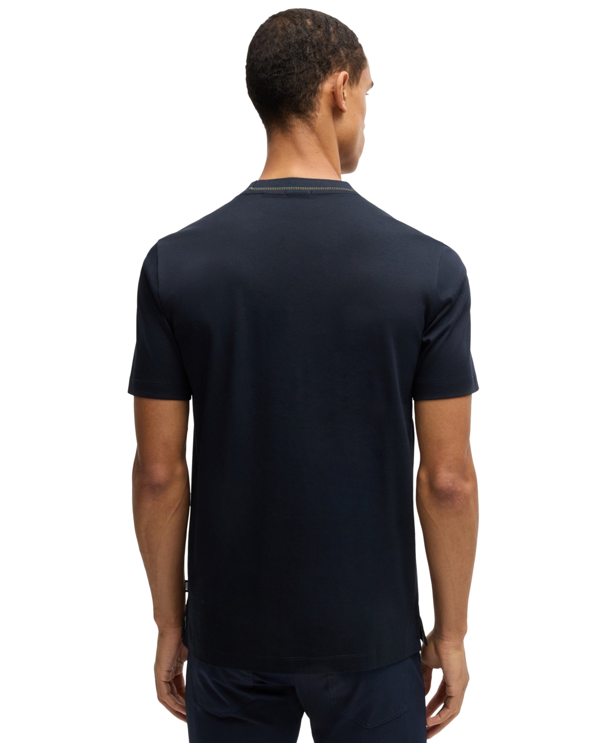 Hugo Boss Boss By  Men's Collar Stripe Slim-fit T-shirt In Blue