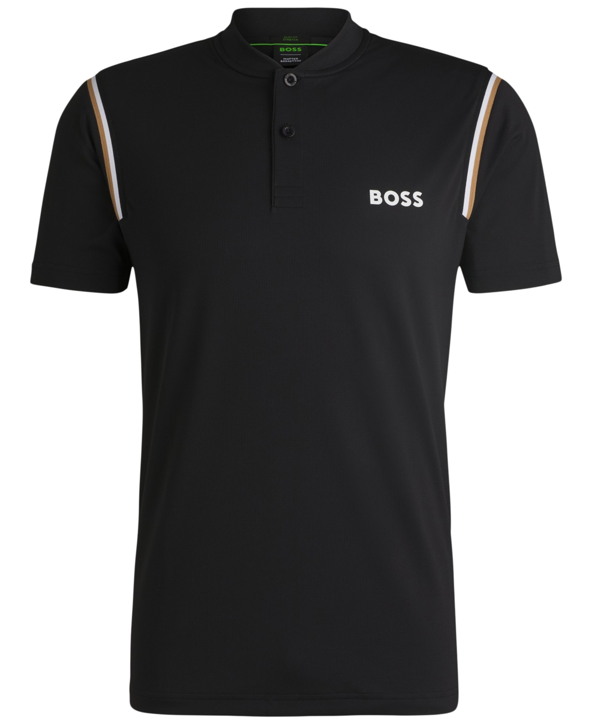 Hugo Boss Boss X Matteo Berrettini Active Polo Shirt With Moisture Control In Black