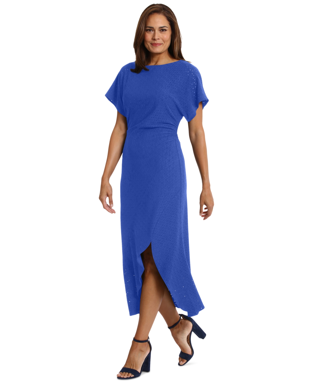 Women's Boat-Neck Flutter-Sleeve Dress - Blue