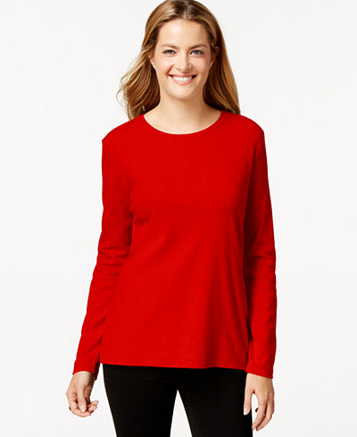 Style & Co Crew-Neck Top, Only at Macy&#39;s - Tops - Women - Macy&#39;s