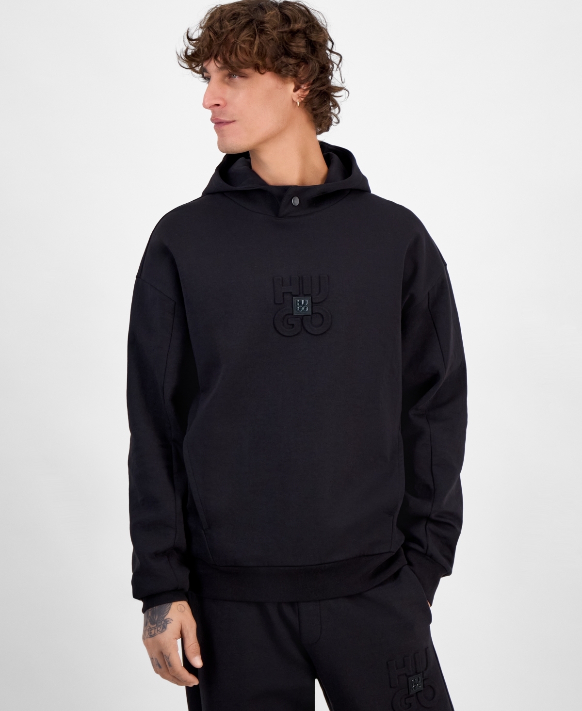 Hugo by Hugo Boss Men's Debostaco Relaxed-Fit Logo Hoodie - Black