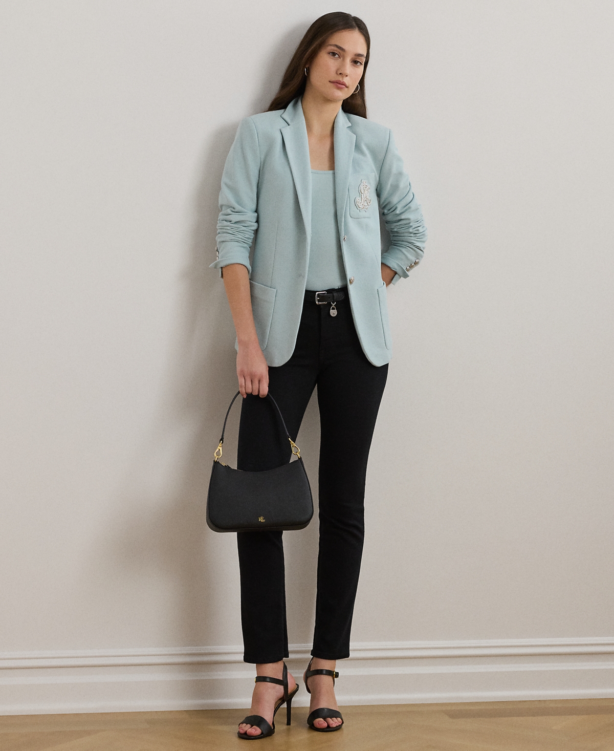 RALPH LAUREN PETITE BULLION JACQUARD BLAZER 