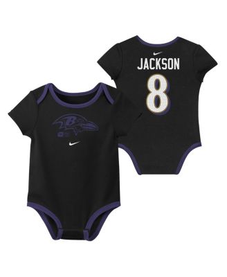 Baby Boys and Girls Lamar Jackson Baltimore Ravens Name Number 3-Pack Bodysuit Set