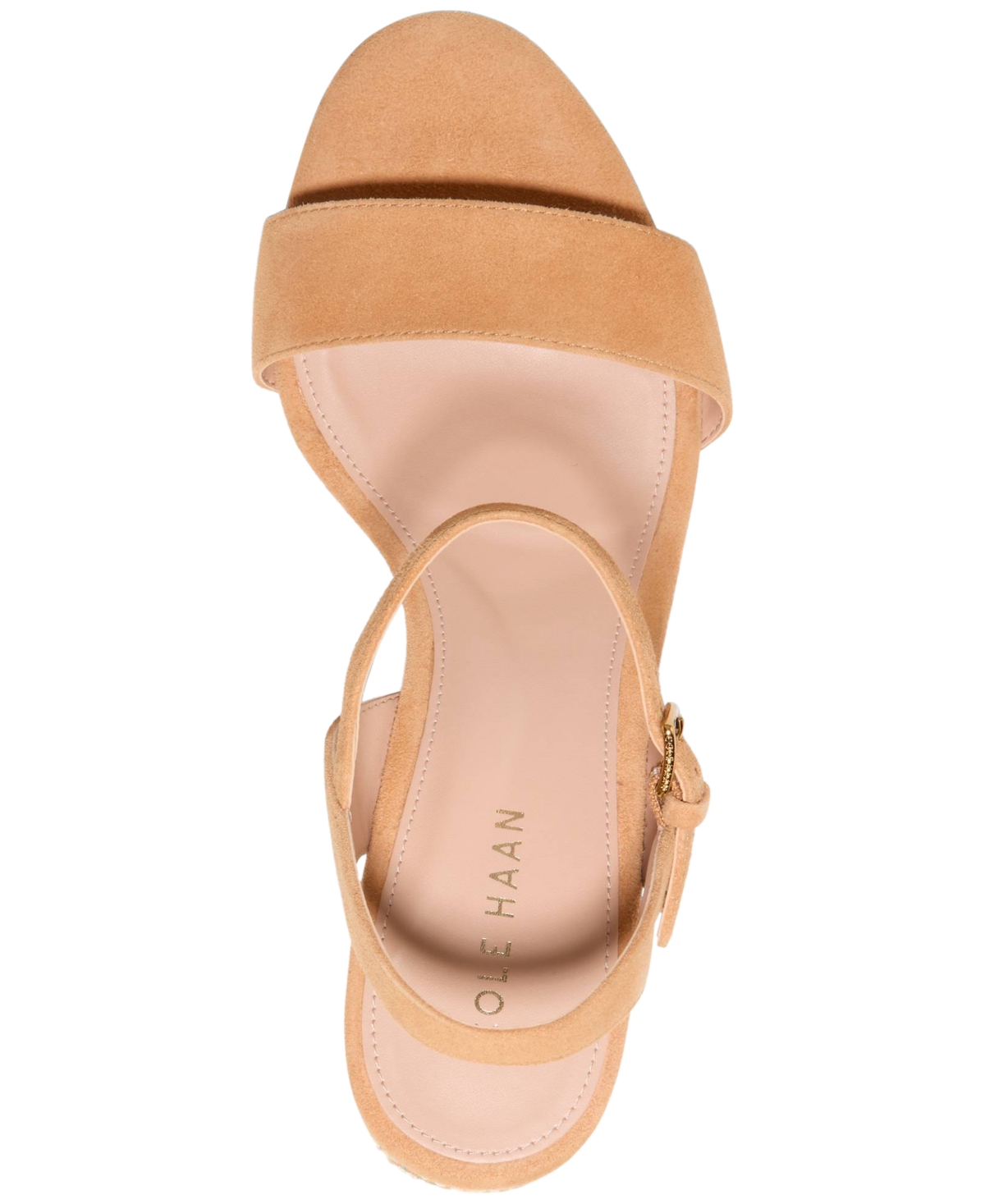 Cole Haan Women's Josie Block-heel Sandals In Striped Raffia,biscuit Leather