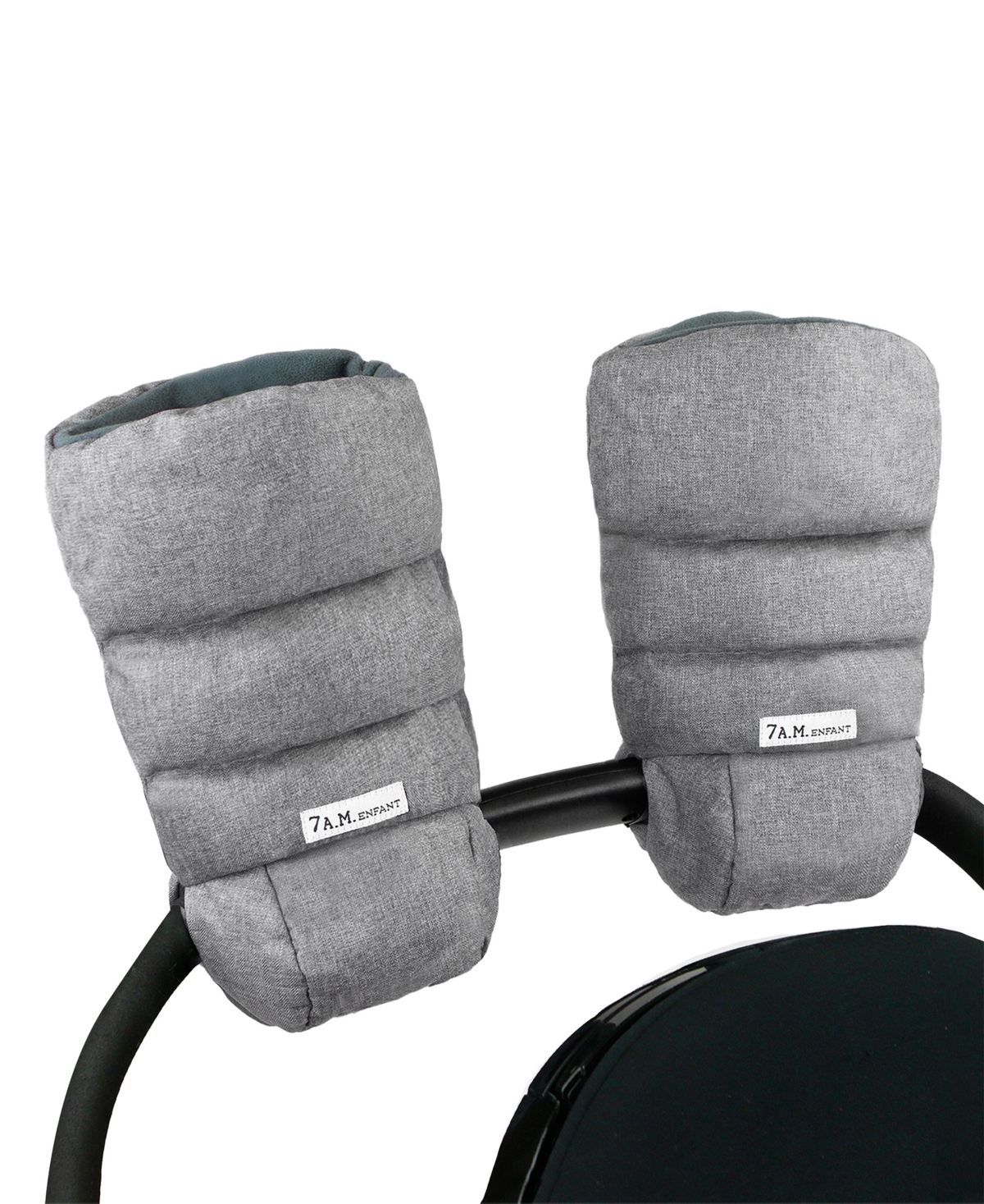 Shop 7am Enfant Hook Loop Warmuffs In Heather Gray