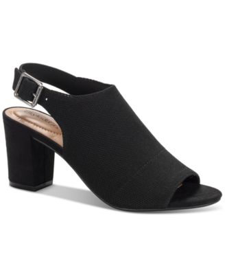 Women's Peyyton Slingback Knit Dress Block Heel Shooties, Exclusively at Macy's