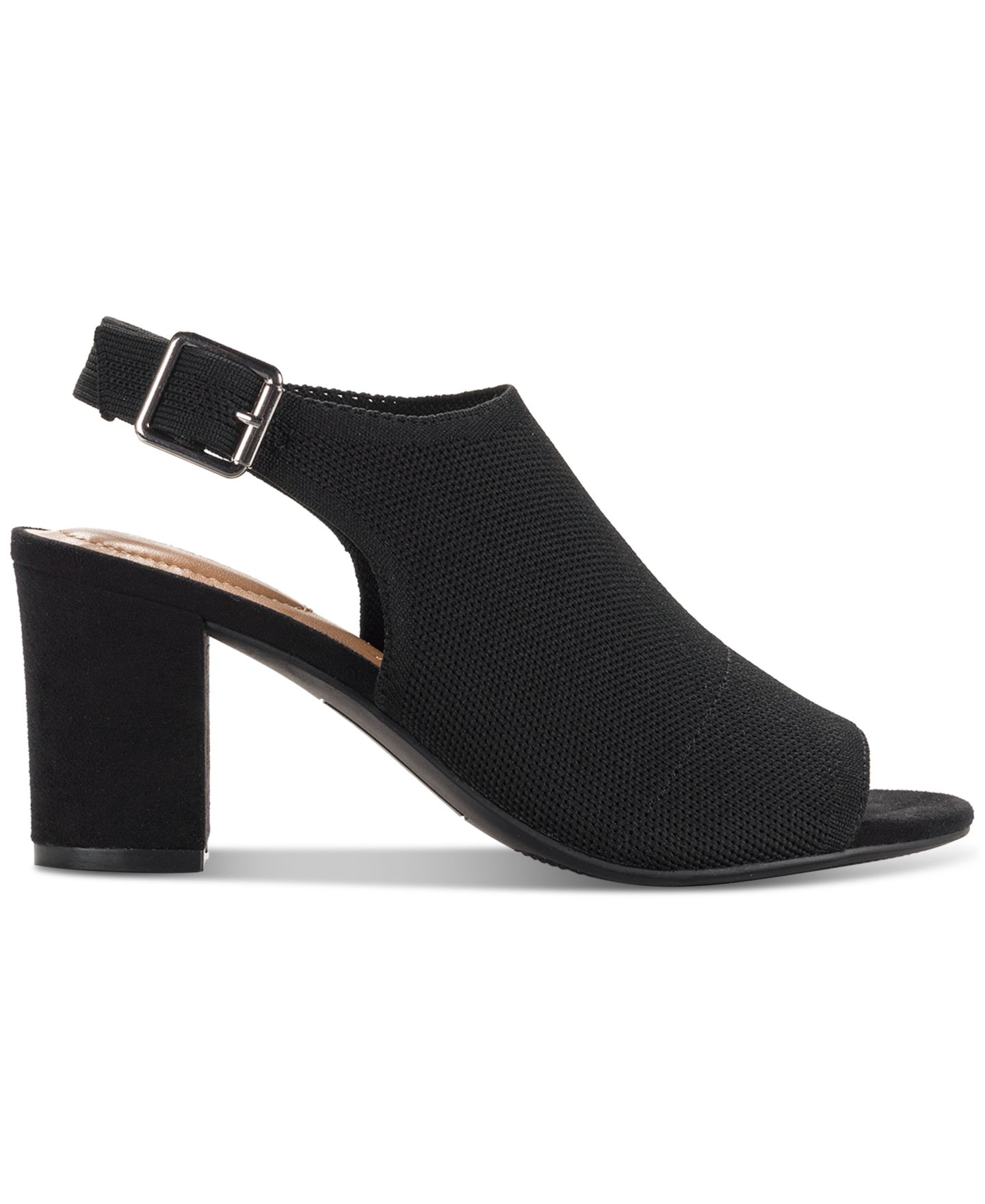 Женские туфли Style & Co Peyyton Slingback Knit Dress Block Heel Shooties, цвет: Чёрный — фото 5