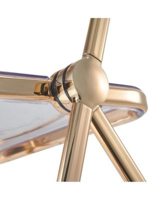 Lawrence Acrylic Folding Chair With Gold Metal Frame