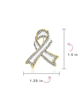 Open Heart Enamel Crystal Brooch Pin Awareness Ribbons