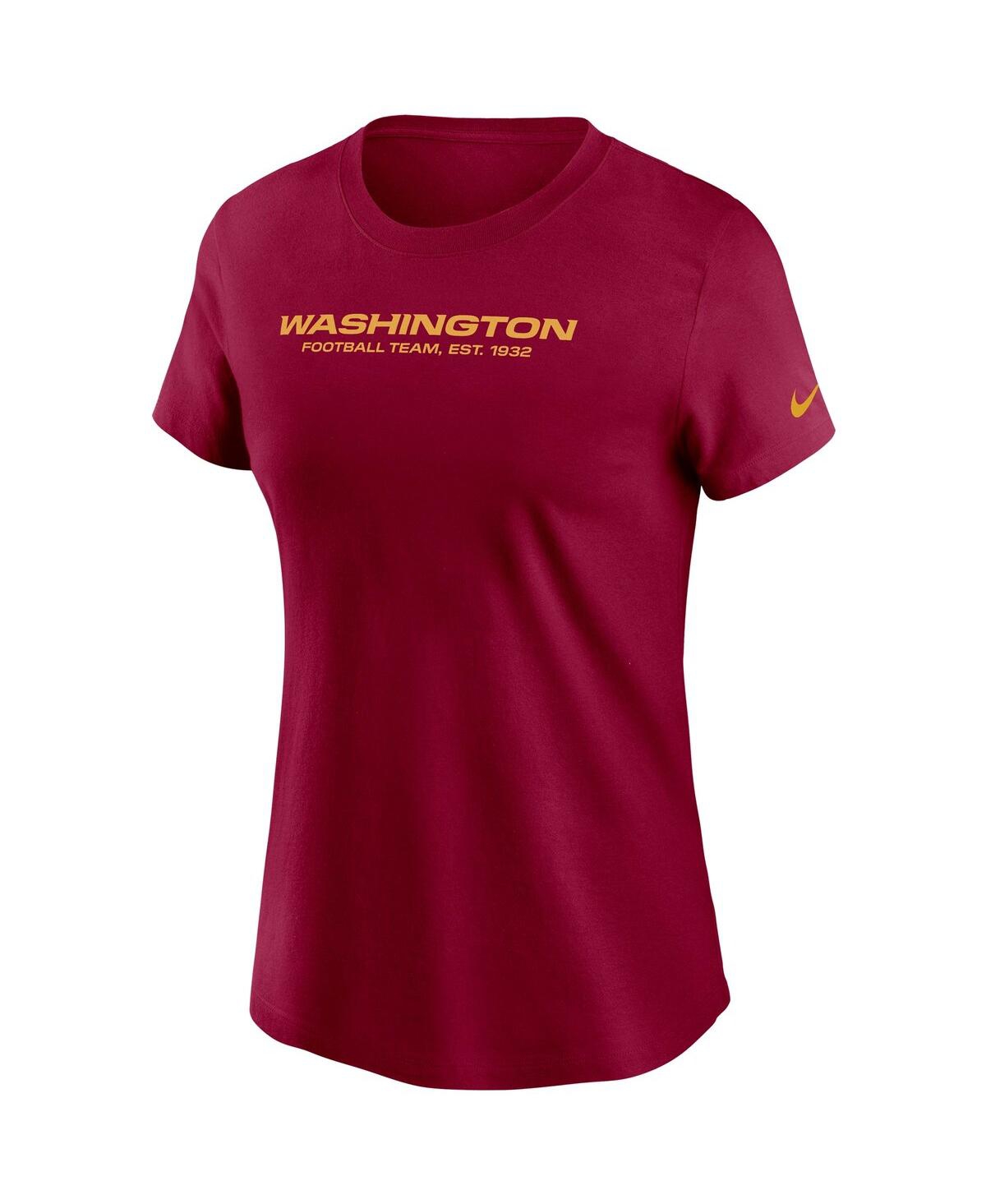 Nike Women's Burgundy Washington Football Team Logo Essential T-shirt In Burgundy