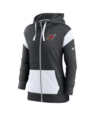 Women's Heather Black/White Arizona Cardinals Monaco Lightweight Full-Zip Hoodie