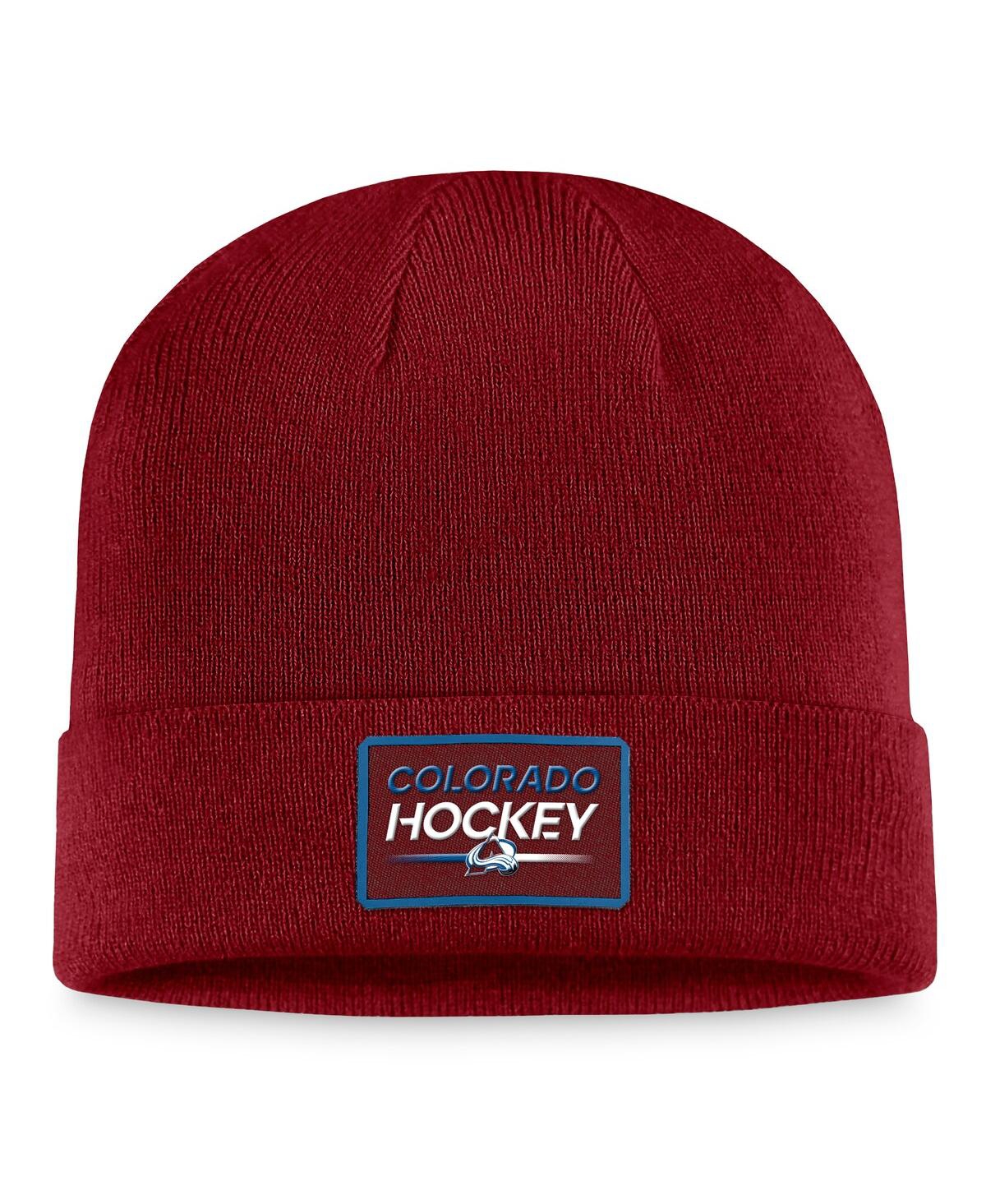 Fanatics Men's Burgundy Colorado Avalanche Authentic Pro Cuffed Knit Hat In Burgundy