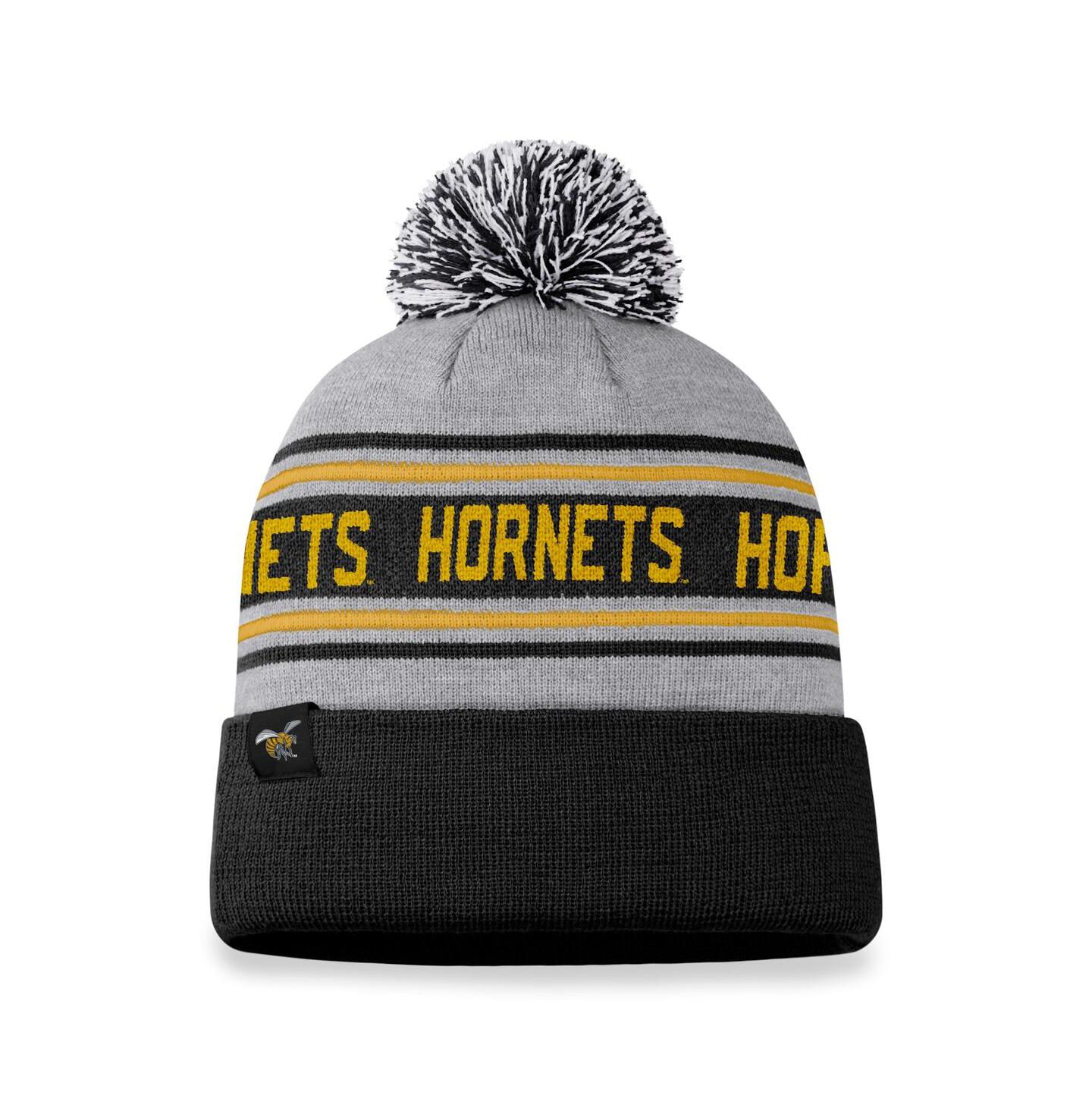 Мужская шапка Top of the World Heather Gray Alabama State Hornets Frigid Cuffed Knit Hat with Pom — фото 1
