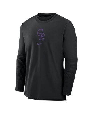 Men's Black Colorado Rockies Authentic Collection Player Performance Pullover Sweatshirt
