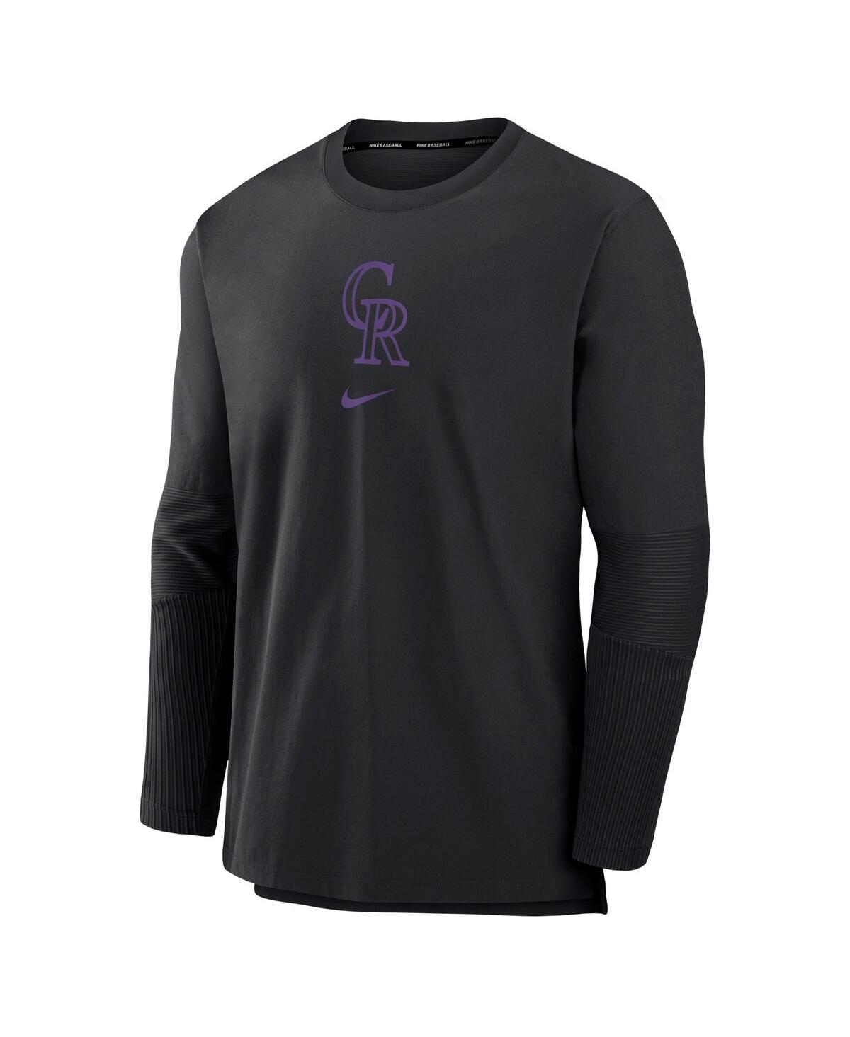 Nike Men's Black Colorado Rockies Authentic Collection Player Performance Pullover Sweatshirt In Black
