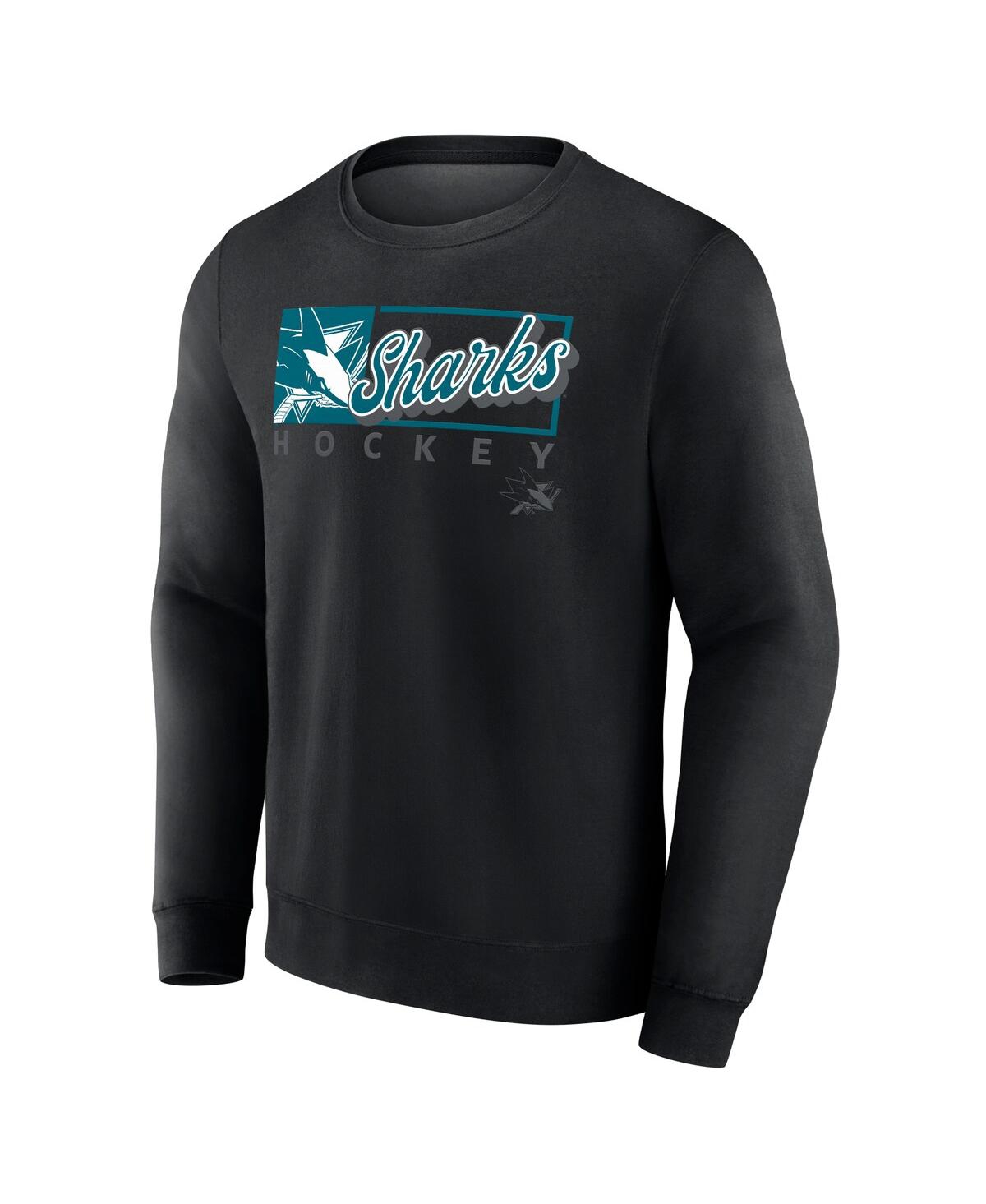 Fanatics Men's Black San Jose Sharks Focus Fleece Pullover Sweatshirt In Black