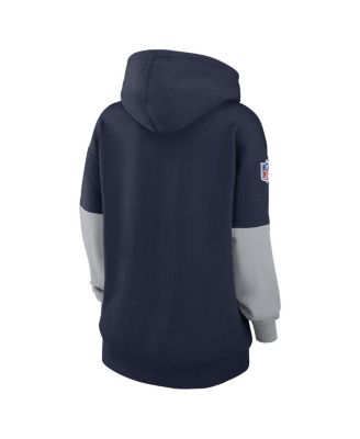 Women's Navy Dallas Cowboys 2024 Sideline Essential Fleece Pullover Hoodie