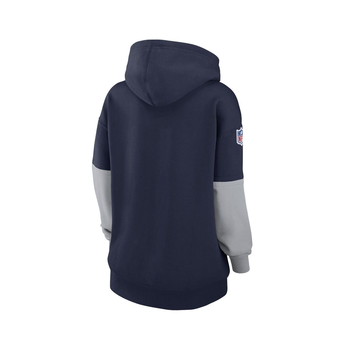 Женское худи Nike Navy Dallas Cowboys 2024 Sideline Essential Fleece Pullover — фото 3