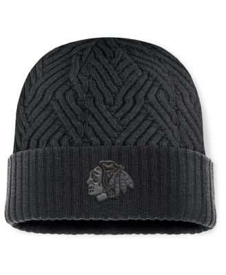 Fanatics - Men's Black Chicago Blackhawks Authentic Pro Road Cuffed Knit Hat
