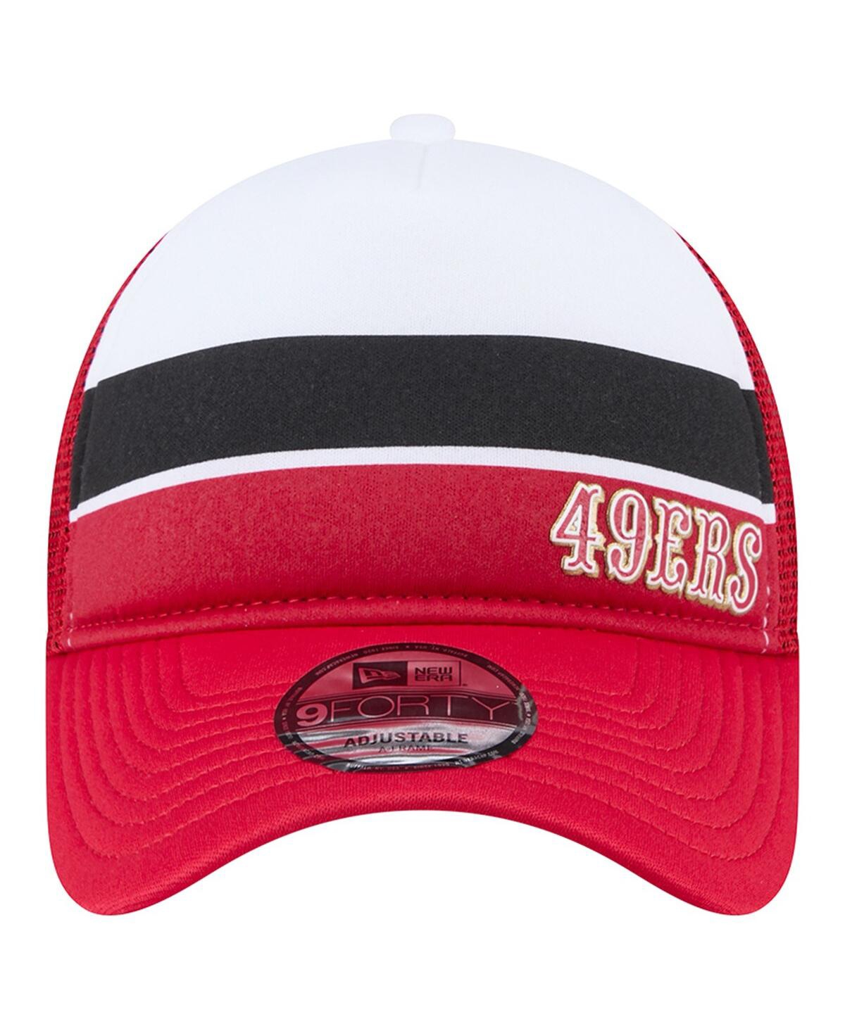 New Era Preschool Scarlet San Francisco 49ers Sport Night Color Block 9forty A-frame Trucker Adjustable Hat In Scarlet