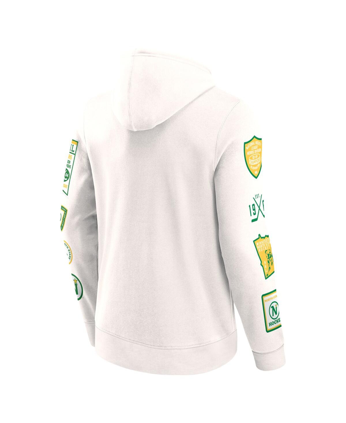 Fanatics Men's White Minnesota North Stars Vintage Letterman Pullover Hoodie In White