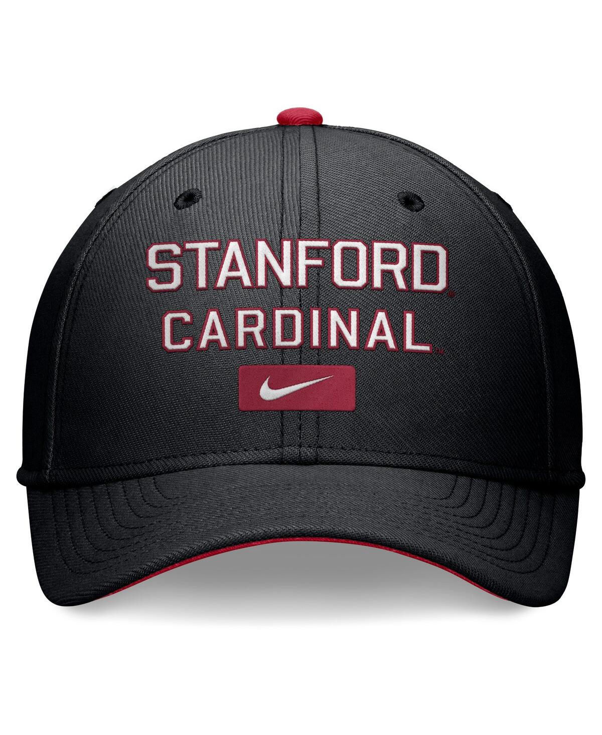 Nike Men's Black Stanford Cardinal Primetime Rise Swoosh Flex Hat In Black
