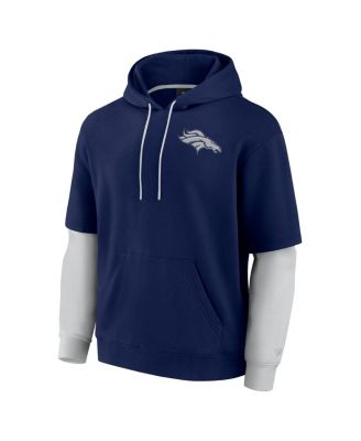 Men's and Women's Navy Denver Broncos Sleek Elements Pullover Hoodie