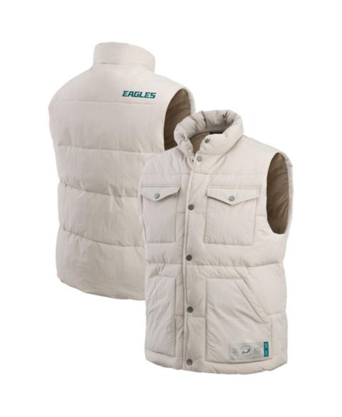 Мужской жилет Fanatics Cream Philadelphia Eagles Puffer Full-Snap Vest