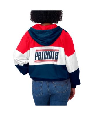 Women's Royal New England Patriots Color Block Full-Zip Windbreaker Jacket