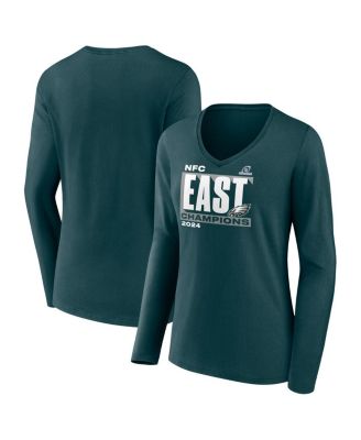 Fanatics - Women's Midnight Green Philadelphia Eagles 2024 NFC East Division Champions Conquer Long Sleeve V-Neck T-Shirt